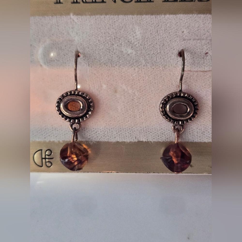 NWT💫Copper Oval With Dangle Bead Earrings